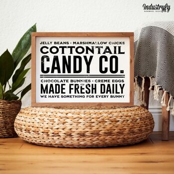 Plaque Country "Cottontail Candy Company" - 21x30 - avec cadre 3