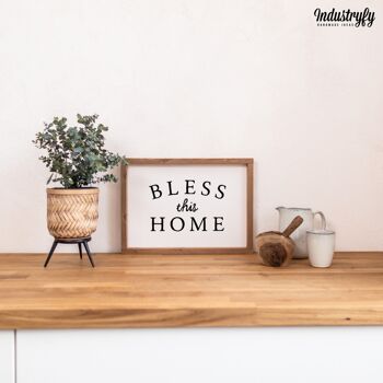 Panneau de conception de ferme "Bless this home" - 21x15 - avec cadre 2