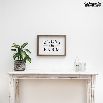 Panneau design de ferme "Bless this farm" - 21x30 - avec cadre 4