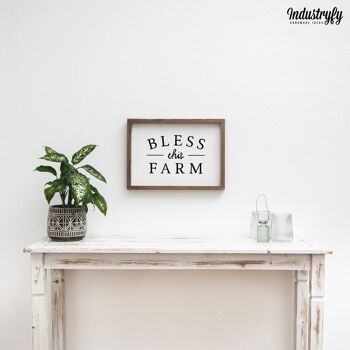 Panneau de conception de ferme "Bless this farm" - 21x15 - avec cadre 4