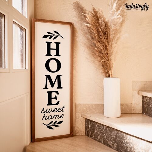 Farmhouse Design Schild "Home sweet Home" Version 2 - 90x30 - mit Rahmen