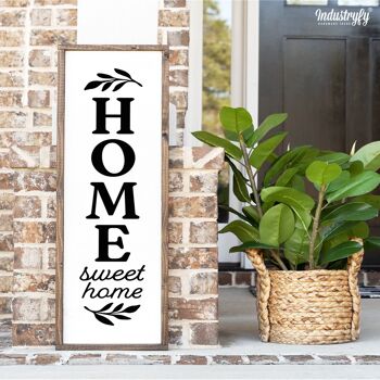 Panneau Design Ferme "Home sweet Home" Version 2 - 90x30 - avec cadre 5