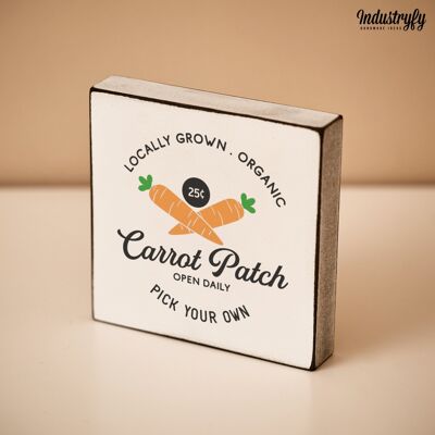 Farmhouse Miniblock | Frühling "Open Daily Carrot Patch" - 20x20 cm