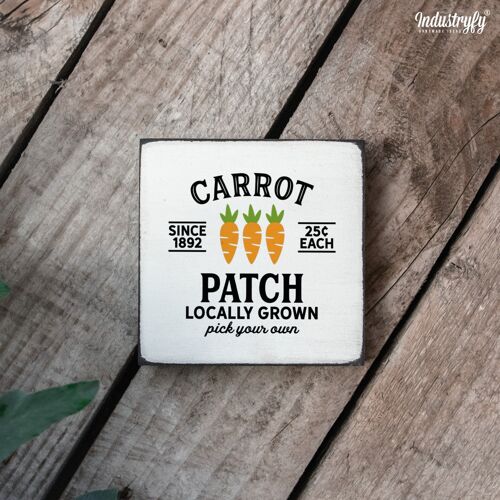 Farmhouse Miniblock | Frühling "Carrot Patch" - 10x10 cm