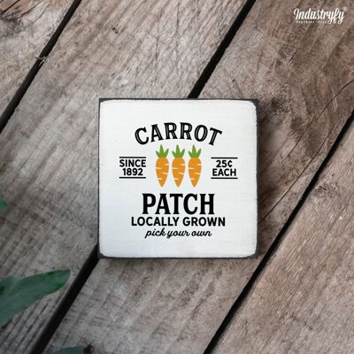 Farmhouse Miniblock | Frühling "Carrot Patch" - 20x20 cm