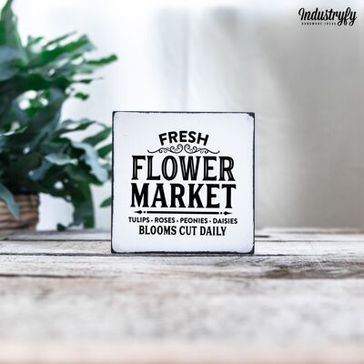 Farmhouse Miniblock | Frühling "Fresh Flower Market" - 15x15 cm