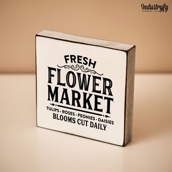 Mini bloc de ferme | Printemps "Marché aux fleurs fraîches" - 15x15 cm 4