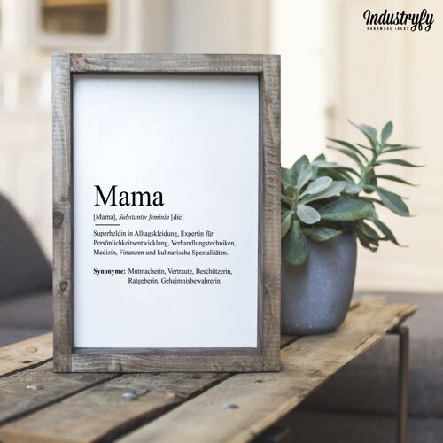 Farmhouse Design Schild "Mama" - 21x30 - mit Rahmen