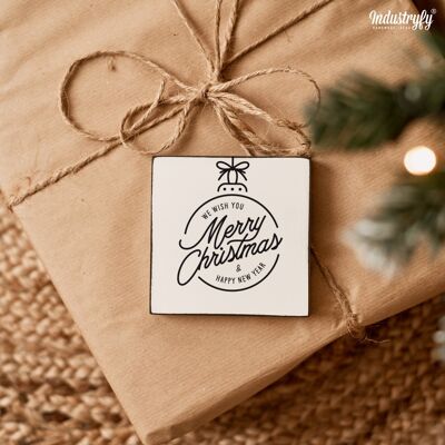 Farmhouse Miniblock | Weihnachten "we wish you a merry christmas" - 10x10 cm