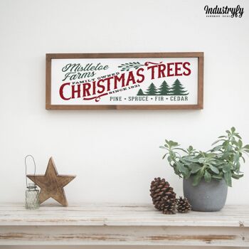 Panneau Design Ferme "Mistletoe Farms" - 60x20 - avec cadre 2