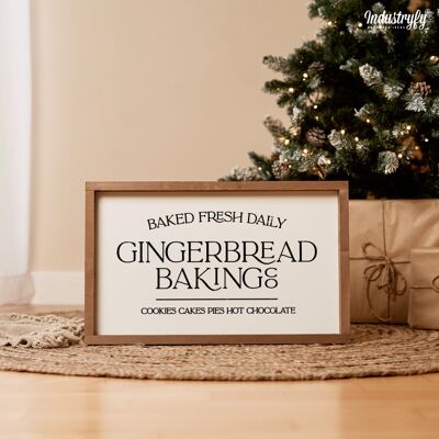 Farmhouse Design Schild "Gingerbread Baking" - 50x30 - mit Rahmen