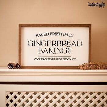 Enseigne Design Ferme "Gingerbread Baking" - 30x21 - avec cadre 2
