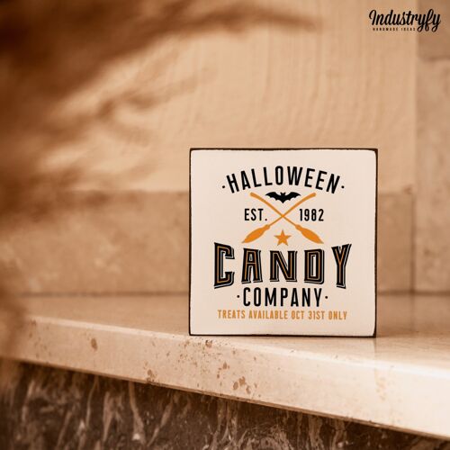 Farmhouse Miniblock | Herbst "Halloween Candy Company" - 10x10 cm
