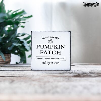 Farmhouse Miniblock | Herbstdesign "Home grown Pumpkin Patch" - 10x10 cm