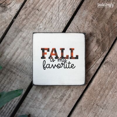 Farmhouse Miniblock | Herbstdesign "Fall is my favorite" - 20x20 cm
