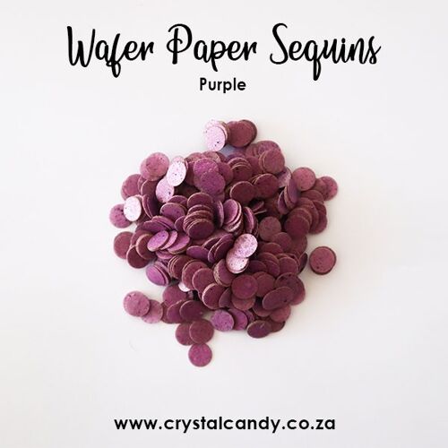 Crystal Candy Edible Wafer Glitter Sequins. Purple