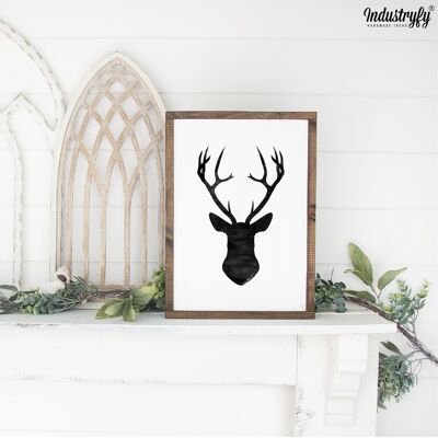 Farmhouse Design Herbst Schild "Deer" - 21x30 - mit Rahmen