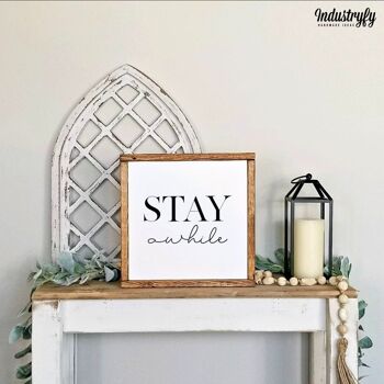 Panneau Design Ferme "Stay ahwile" - 30x30 - avec cadre 2