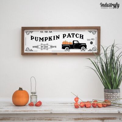 Farmhouse Design Schild "Pumpkin Patch Truck" - mit Rahmen