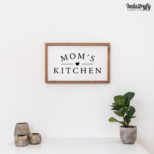 Farmhouse Design Schild "Mom's Kitchen" - 50x30 - mit Rahmen