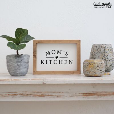 Farmhouse Design Schild "Mom's Kitchen" - 21x15 - mit Rahmen