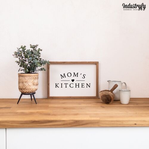 Farmhouse Design Schild "Mom's Kitchen" - 30x21 - mit Rahmen