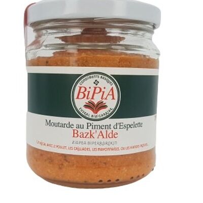 BASK'ALDE - Mostaza a la antigua con pimiento de Espelette - 180g