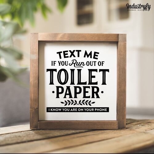 Farmhouse Design Schild "Toilet Paper" - 20x20 - mit Rahmen