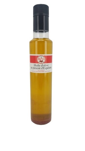 OLIO BIXIA - Huile d'olive de Navarre extra vierge au Piment d'Espelette AOP - 250 ml