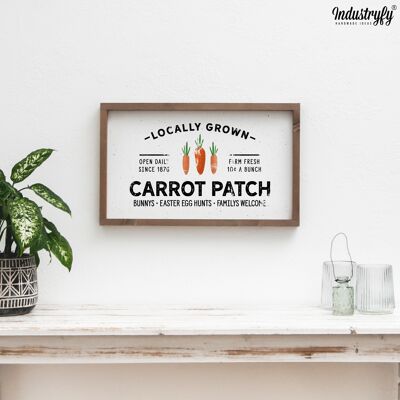 Farmhouse Design Schild "Carrot Patch" | Ostern - mit Rahmen