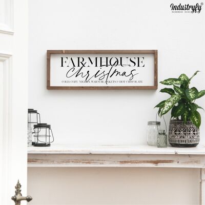 Farmhouse Design Schild "Farmhouse Christmas" - 60x20 - ohne Rahmen