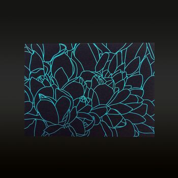 Lilymagnolia (collection de fleur de carte de bijoux) turquoise / noir 1
