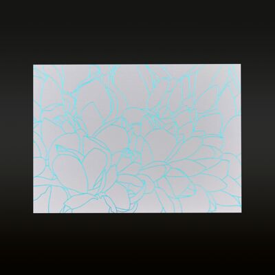 Lilymagnolia (collection de fleurs de cartes de bijoux) turquoise / blanc