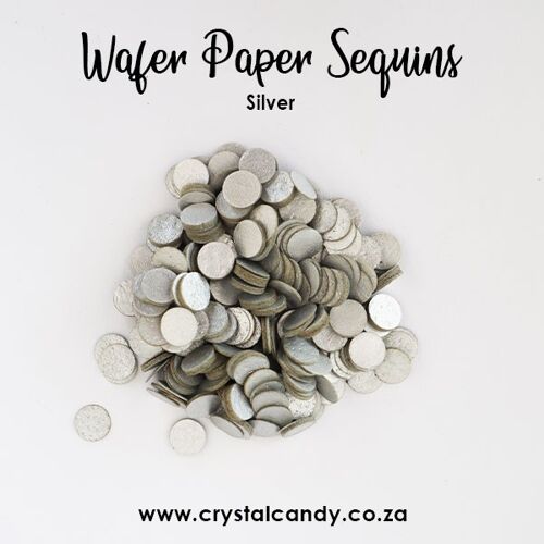 Crystal Candy Edible Wafer Glitter Sequins. Silver