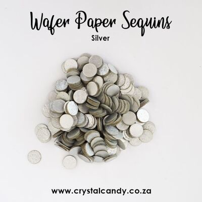 Crystal Candy Edible Wafer Glitter Sequins. Silver
