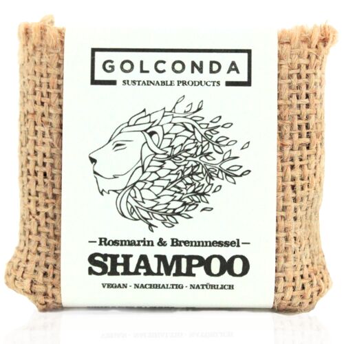 Haarseife Rosmarin & Brennnessel - BIO Shampoo bar gegen Haarausfall und Schuppen | Festes Shampoo | Champu solido