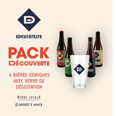 Pack Degustación La Délicatesse - Cervezas 4x33cl + 1 Vaso