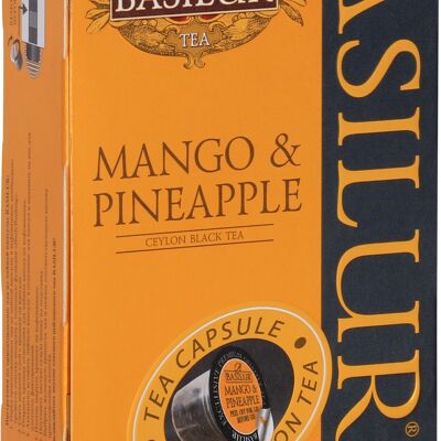 Basilur Tea Mango Pineapple 10 Capsules compatible with Nespresso machine