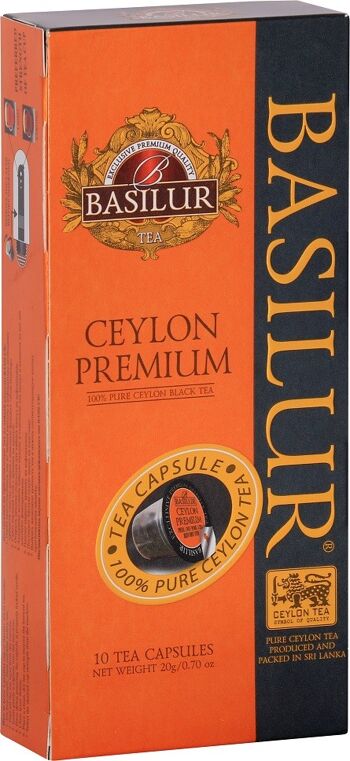Basilur Tea Ceylon Premium OP 10 Capsules compatibles machine Nespresso