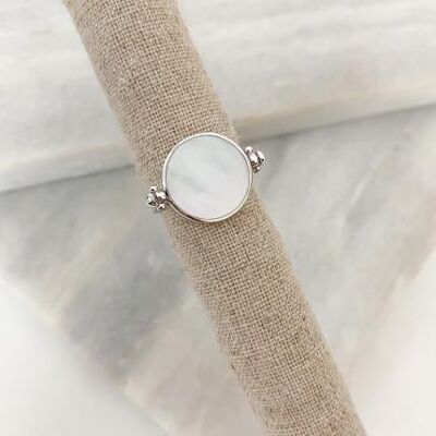 White silver ring