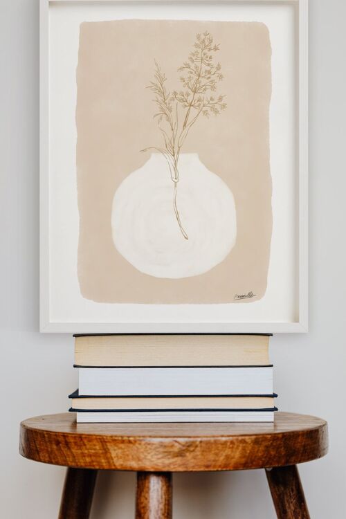 Poster Grasses White Vase - 30x40 cm