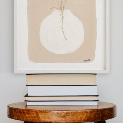 Affiche Herbes Vase Blanc - 30x40 cm