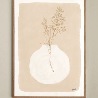 Poster Grasses White Vase - 50x70 cm