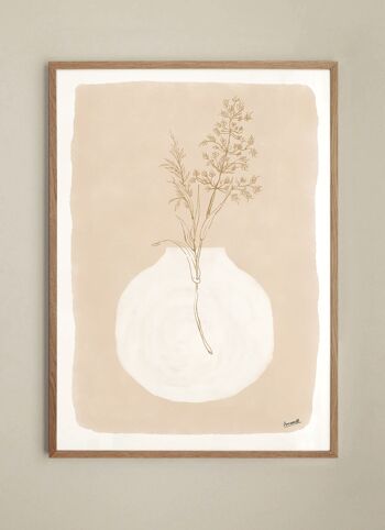 Affiche Herbes Vase Blanc - 50x70 cm 1