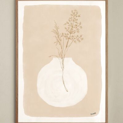 Affiche Herbes Vase Blanc - 50x70 cm