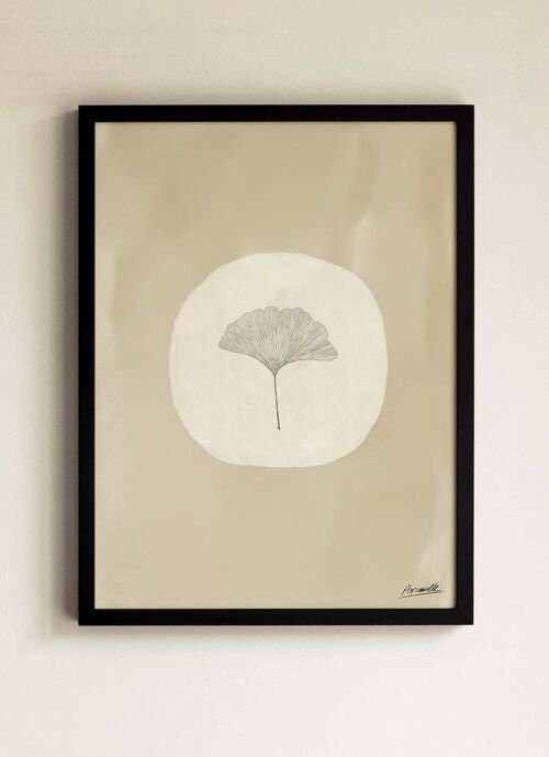 Poster Ginkgo White - 30x40 cm