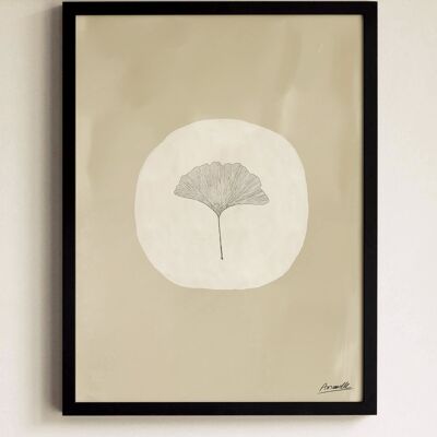 Affiche Ginkgo Blanc - 30x40 cm