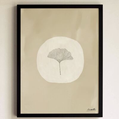 Affiche Ginkgo Blanc - 30x40 cm