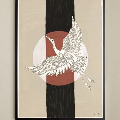 Poster White Crane - 50x70 cm