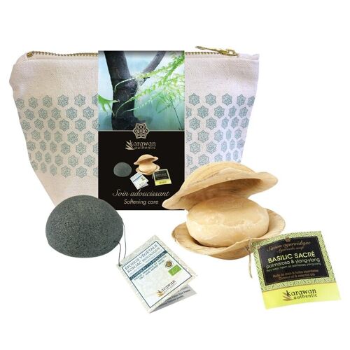 TROUSSE CADEAU BIEN-ÊTRE KONJAC ET AYURVÉDA - SOIN ADOUCISSANT